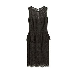 Black Lace Peplum Dress by Trina Turk